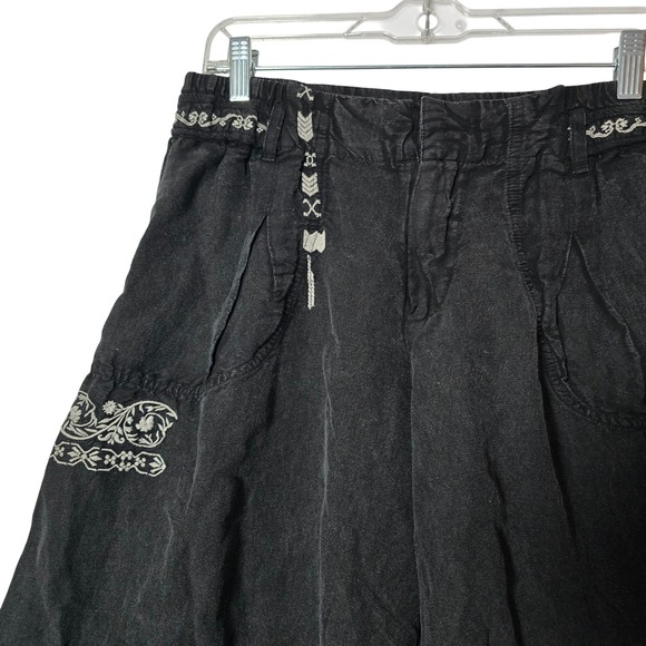 Anthropologie Embroidered Parachute Pants Black Womens Size Medium Boho Festival - Picture 4 of 11